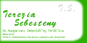 terezia sebesteny business card